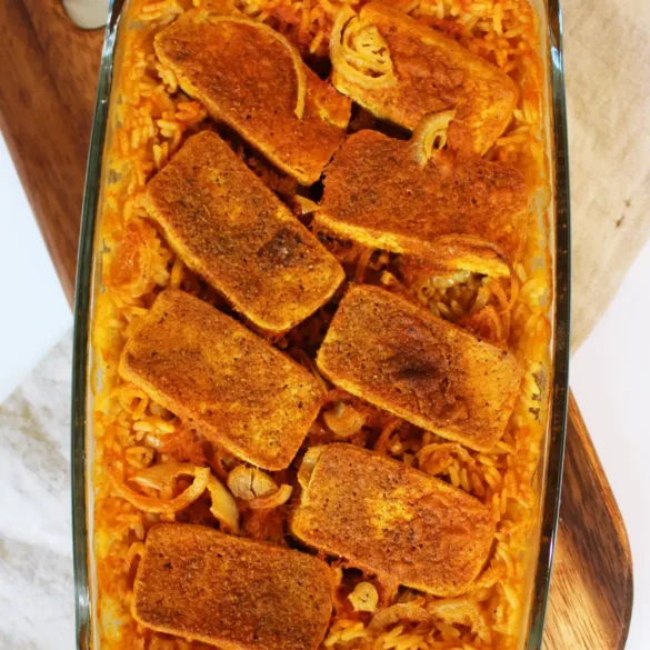 Ryż zapiekany z tofu